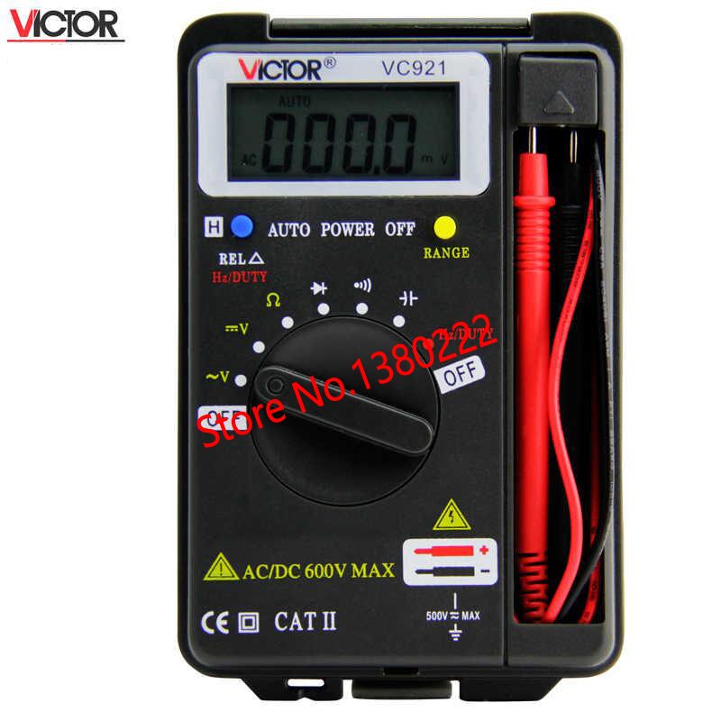 VICTOR VC921 3 3/4 multitesteur électrique poche poche Mini multimètre numérique ampèremètre testeur de portée automatique