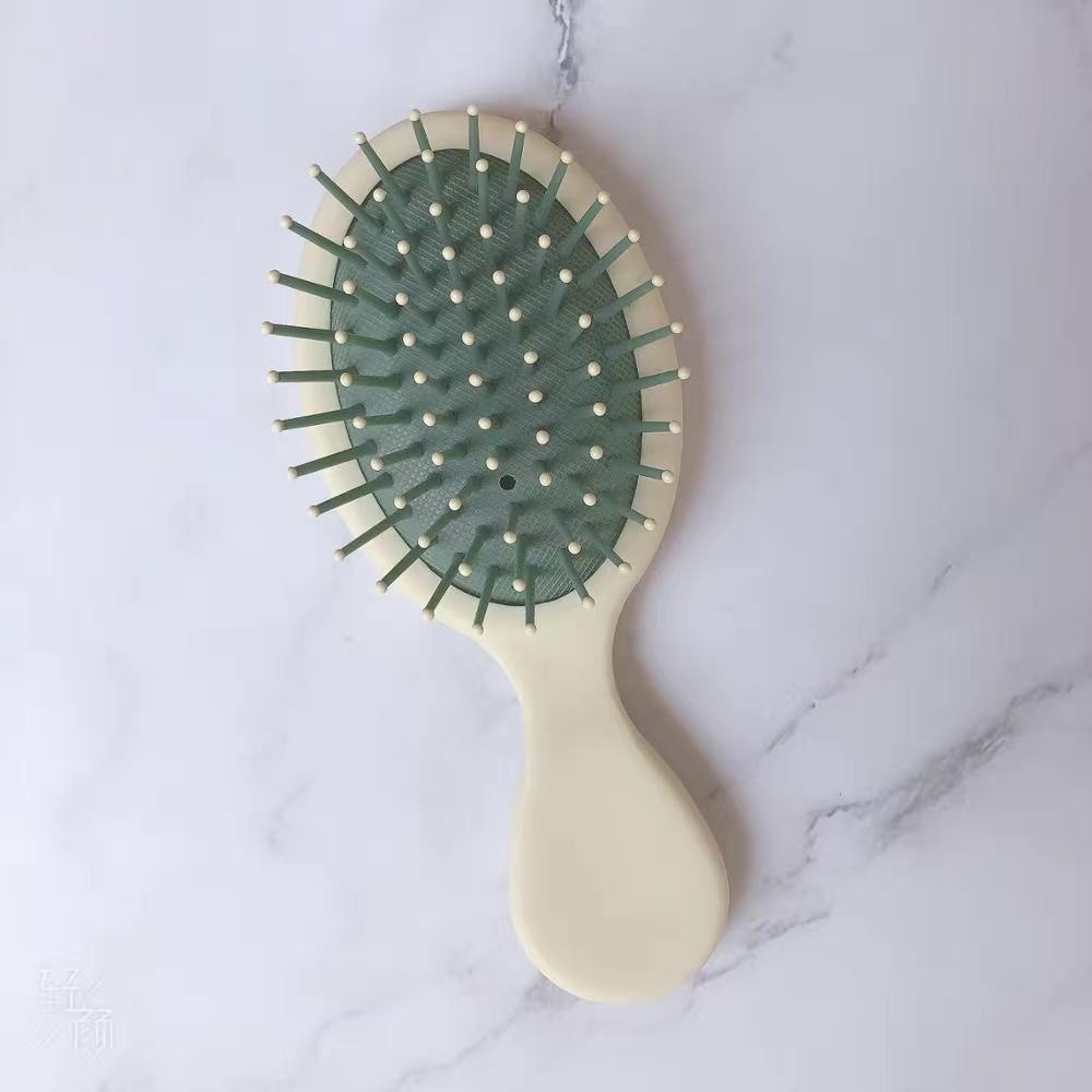 Freeship Mini Air Cushion Comb Travel Curly Hair Comb Home Air Cushion Massage Comb Home Men and Women Style Hair Rolling Comb: Light Grey