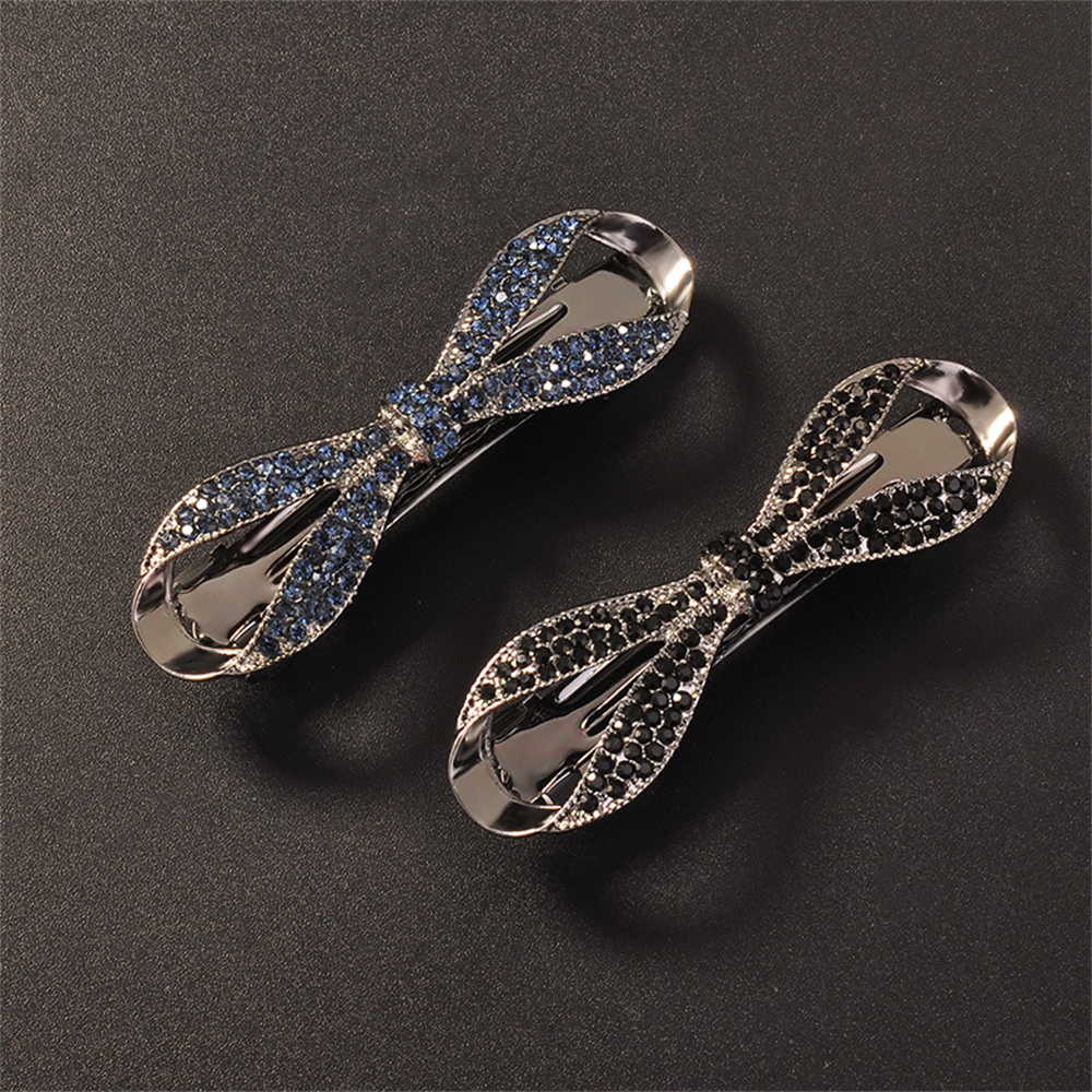 Prachtige haarspeld met strik van imitatiekristal voor dames, haarclips met strass-steentjes, haaraccessoires.