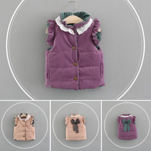 Kids Baby Meisjes Gilet Vest Jacket Mouwloze Winter Warm Vest 0-4 t