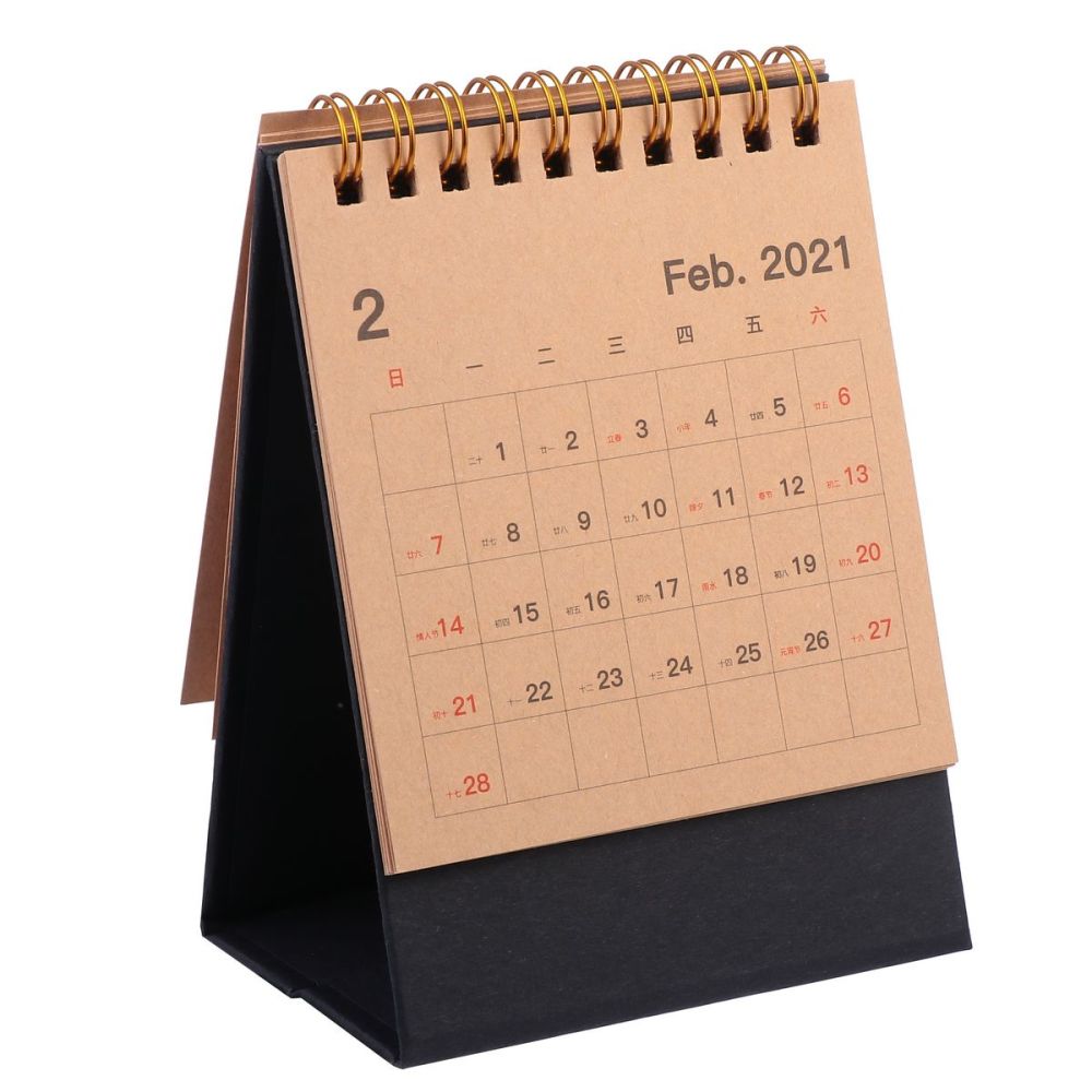 Multifunktionelt skrivebord kalender skrivebord dagbog spole stående skrivebord kalender til kontor: Kraftpapir