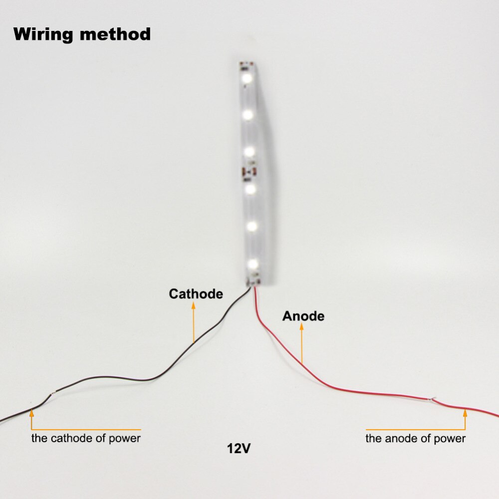 DD07 10 stücke Pre-verdrahtete Warmweiß oder Helle Weiße Weiche 10CM Licht Streifen 6 stücke SMD 3528 LEDs Selbst-adhesive 12V 20cm Lange Draht