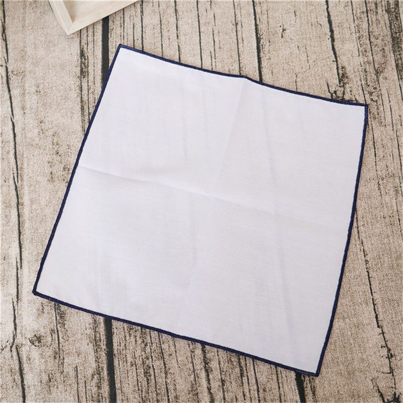 Vallitsevat nenäliinat tasku puuvilla valkoiset nenäliinat häihin rento yksivärinen tasku neliömäinen pyyhe 23*23cm hanky: Laivasto