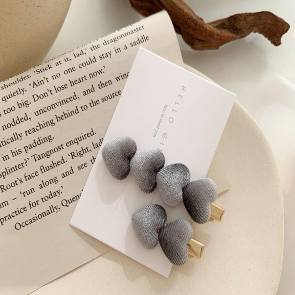 2 uds. De pinzas para el pelo de terciopelo para mujer, horquillas para el pelo con flequillo, accesorios para el cabello de Clip LATERAL para Otoño e Invierno: 6