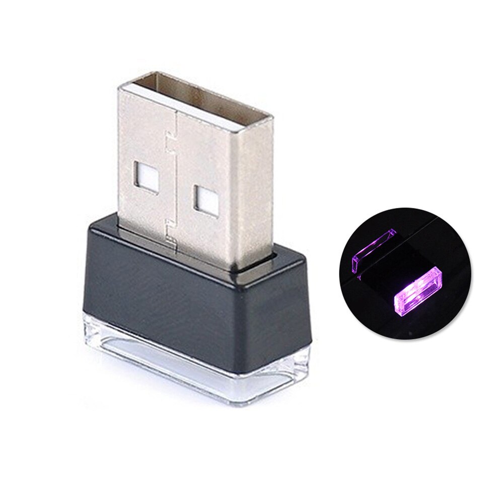 Auto Scheinwerfer Lampen Tragbare USB LED Auto Innen Umgebungs Atmosphären Nacht Licht Dekorative Lampe: Rosa Violett