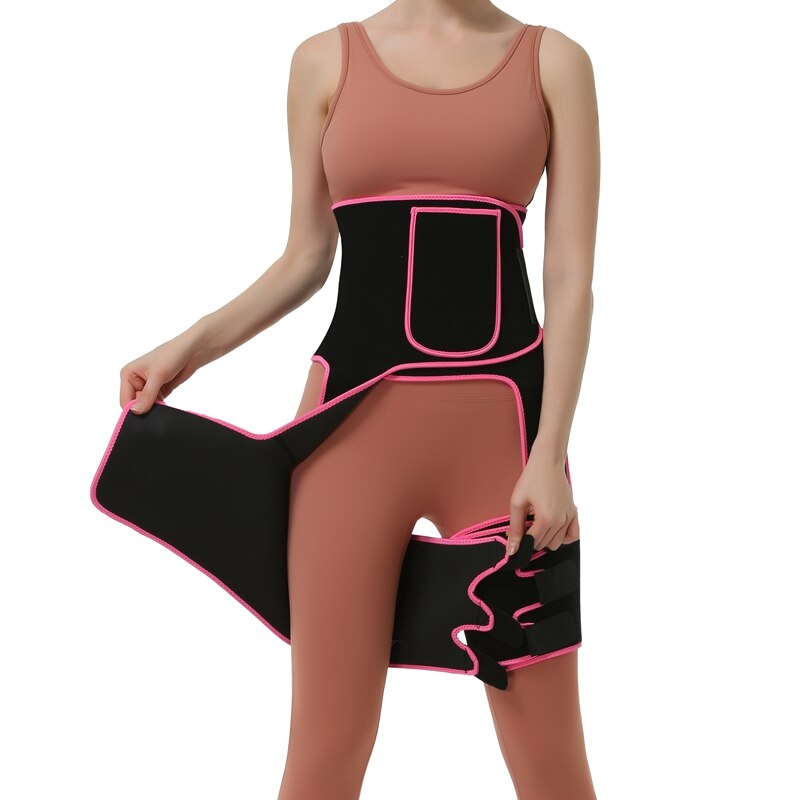 Recortador de muslo de cintura alta 3 en 1 y levantador de glúteos neopreno rutina ejercicios para adelgazar cinturón de bolsillo mujeres entrenador de cintura pérdida de peso pierna Shaper