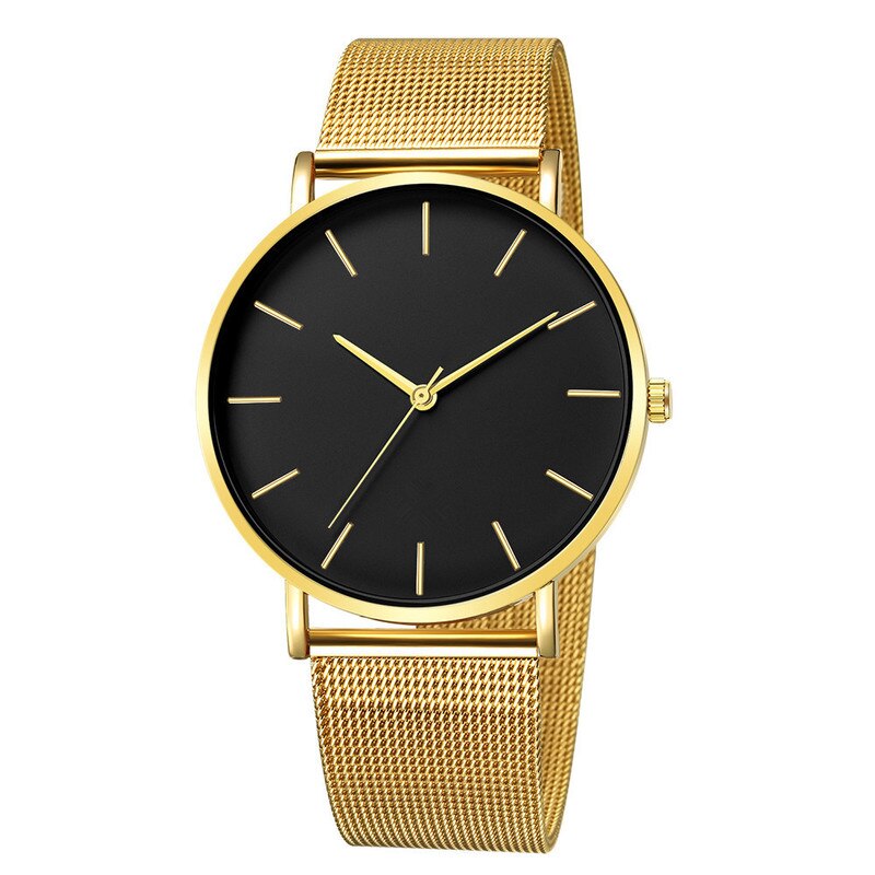 Minimalistisk ur reloj hombre ure til mænd relogio masculino montre homme man orologio uomo herre relojes para horloges mannen: Guld og sort