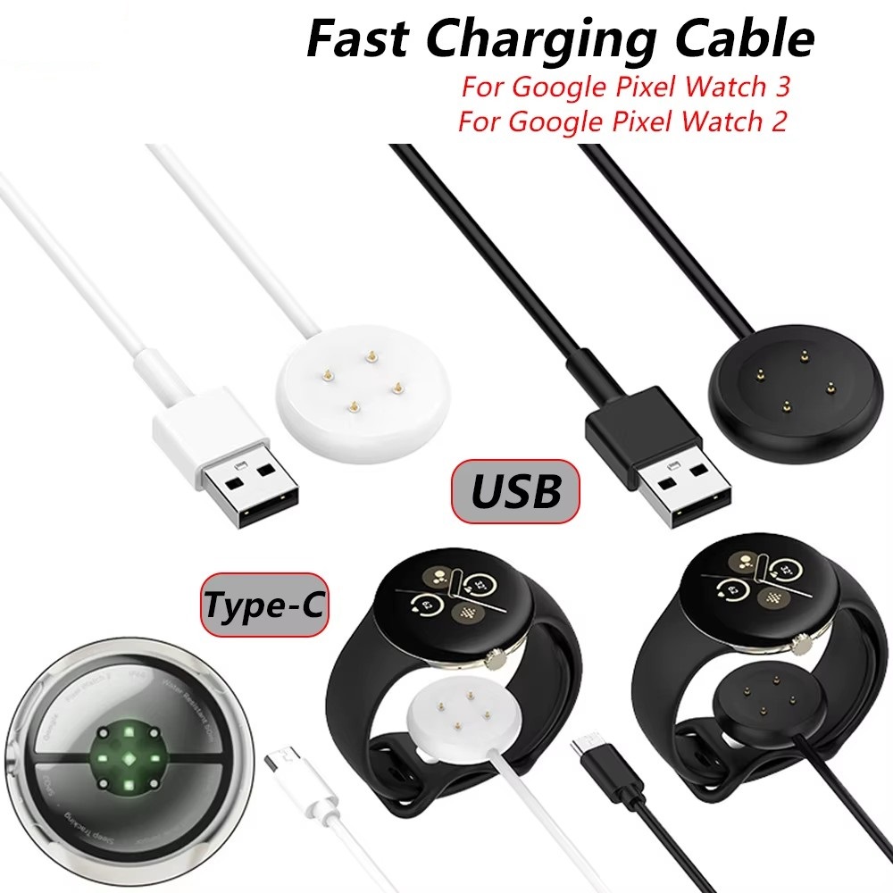 Cable de carga rápida para Google Pixel Watch 3, Cable de carga USB de 41/45mm, cargador de energía para Xiaomi, accesorios de Google Pixel Watch2