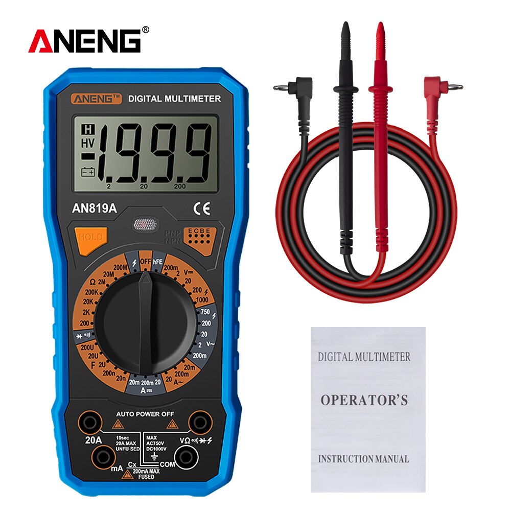 ANENG AN819A Digital Multimeter esrmeter true rms digital multimeter tester voltmeter battery tester multimetro richmet: blue 1