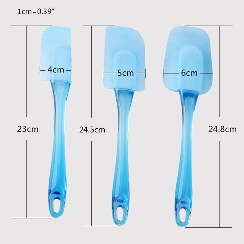 3Pcs Silicone Spatula Set Heat Resistant Non Stick Scraper Kitchen Utensils Tool K43D