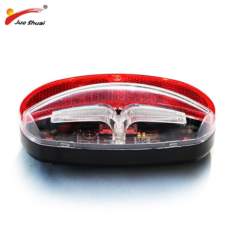 JS Leds Fender Bike Light Mount on the Mudguard Rear Rack Red Plastic Safe Warning Bicycle Taillight Bike Rear Light Flashlight