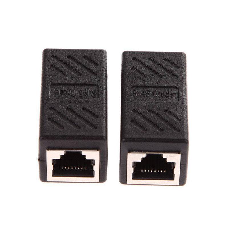 1Pc/2Pcs CAT6 Network Ethernet RJ45 Female – Female LAN Connector Network Adapter Coupler: 2Pcs