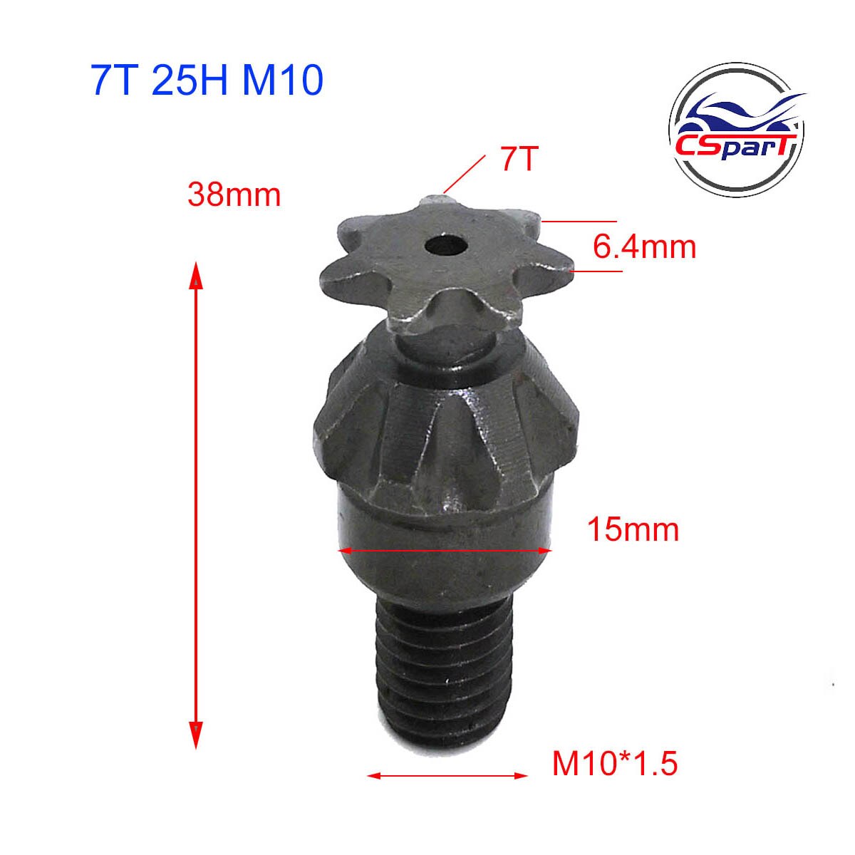 Piñón delantero para Mini Moto, piñón de engranaje delantero de 47CC, 49CC, de bolsillo, Dirt Bike, ATV, 6, 7, 8, 9 dientes, 6T, 8T, 9 T, 25H, T8F, rosca de 10MM: 7T M10 25H