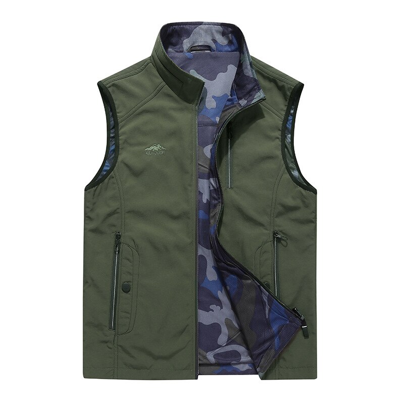 Lente herfst vest heren dubbelzijdig draagbaar snel drogend heren vesten plus maat m -4xl buitensportvisserij vest heren