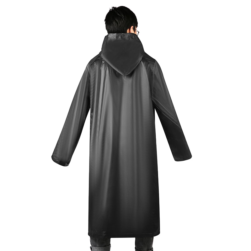 Rain Coat Cover Outdoor Raincoat Black EVA Cloth Long Rain Poncho Rainwear With Hat Waterproof For Men Women