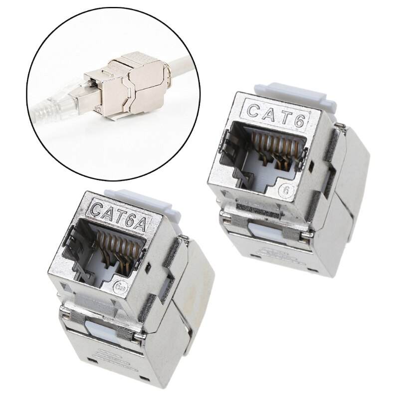 5PCS RJ45 Toolless Keystone Jack Cat6 Cat6A Shielded Module Keystone Jack Network Connector LSA Toolfree