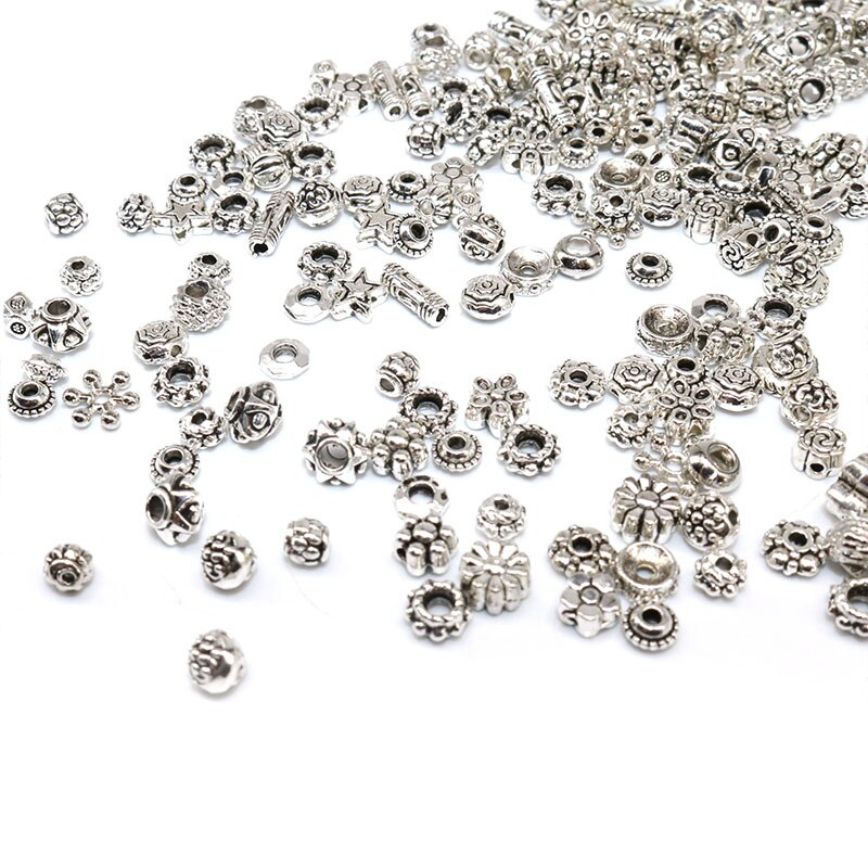 100pcs/lot Tibetan Silver Color small Beads Metal Beads Loose Beads Bracelet for Jewelry Making