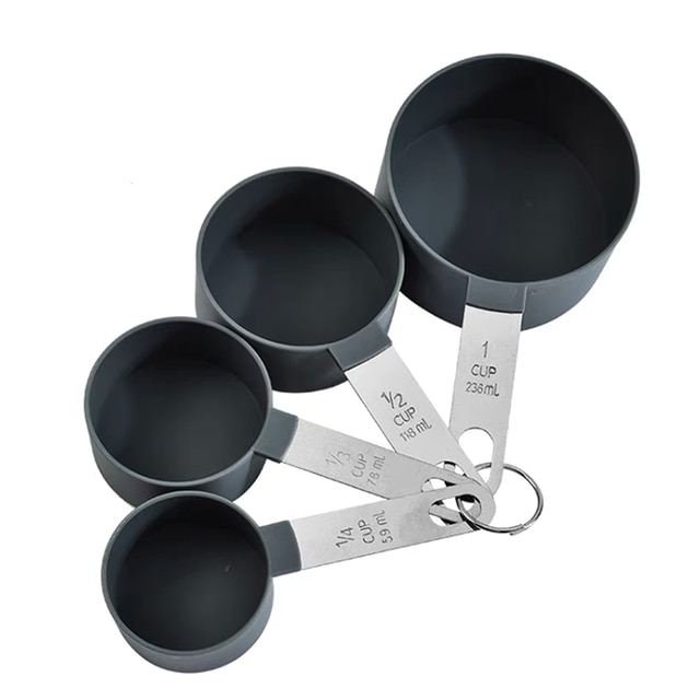 Baking Accurate Measuring Set Measuring Cup and Spoons for Measuring Dry / Liquid Ingredients Kitchen Tool: Gray 2
