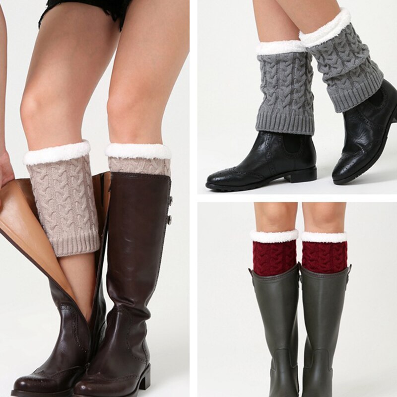 Automne Hiver Femmes Tricoté Jambière Botte Courte Poignets Botte Au Crochet Chaussettes Laine Tricoté Couvre-bottes Doux Couverture De Pied Chaussettes