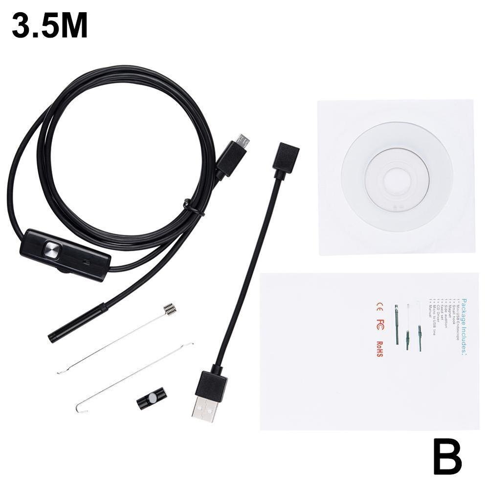 5.5mm Endoscope Camera Flexible IP67 Waterproof Micro Adjustable Camera Inspection Borescope For Android Notebook USB PC 6L B9Z6: 3.5M