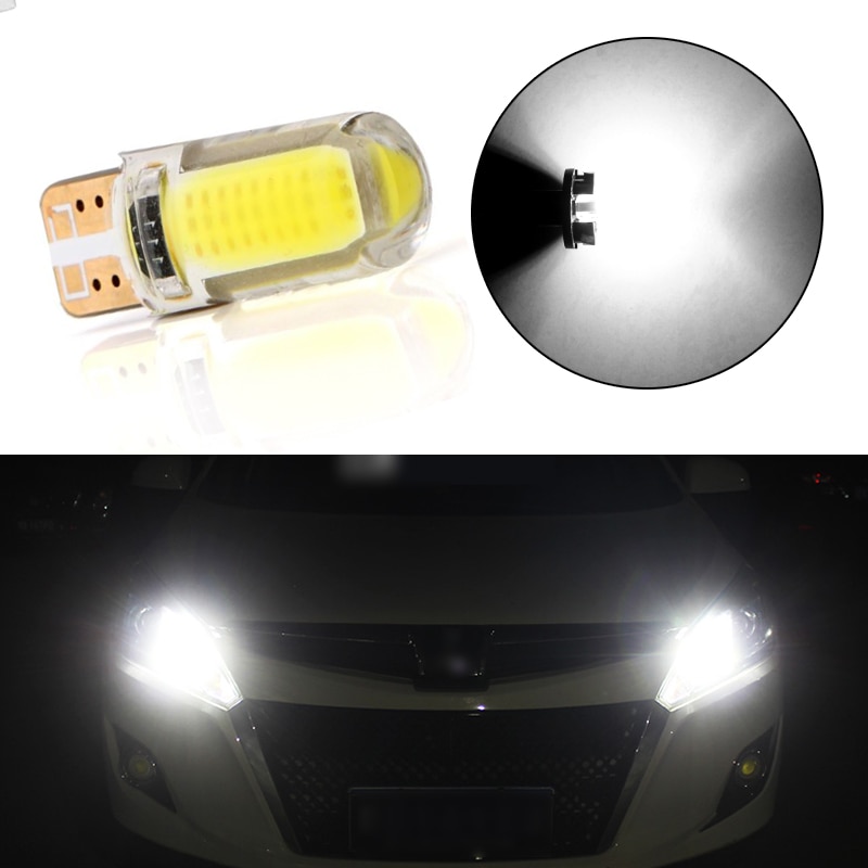 Auto T10 W5W Led-lampen 194 501 12Chips Cob Led Siliconen Shell Auto Marker Lichten Super Heldere Silicagel wedge Turn Side Lamp