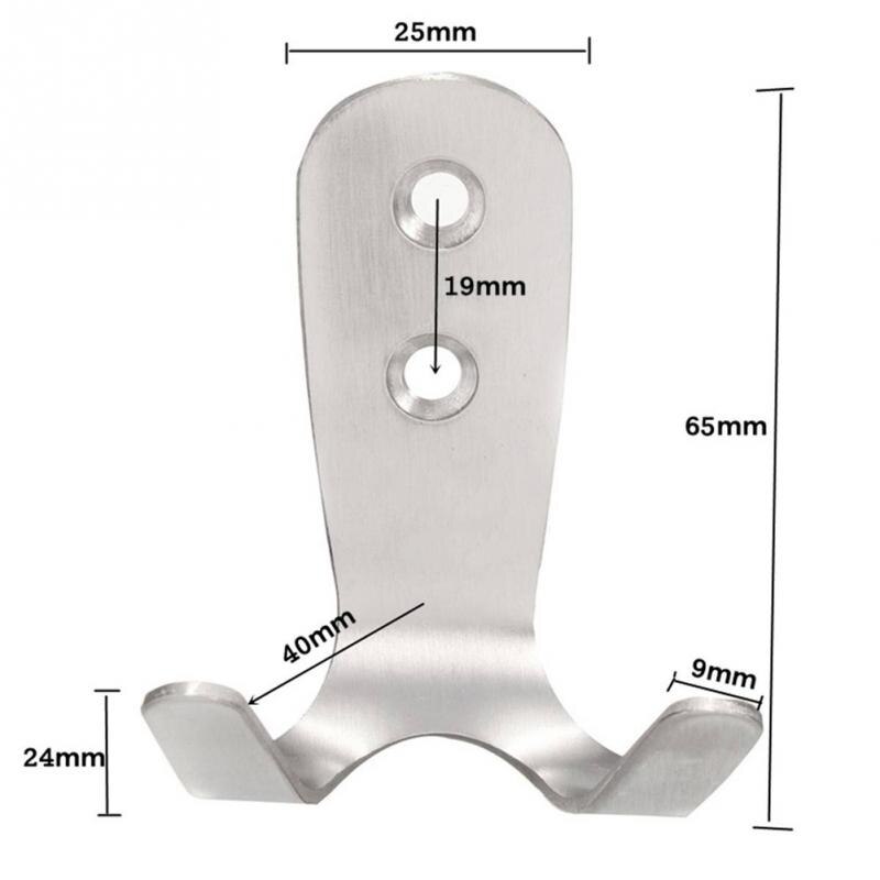 Double Hooks Multifunction Wardrobe Robe Clothes hanger Home Kitchen Stainless Steel Door Bathroom Wall Hook holder