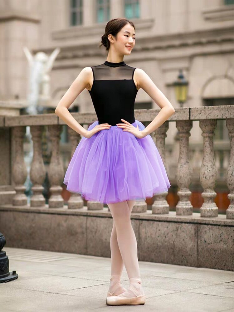 Professionele Volwassen Ballet Zwanenmeer Royal Blauw Violet Paars Elastische Taille Tutu Ballerina Drie-Layer Mesh Tulle Mini Bal rok