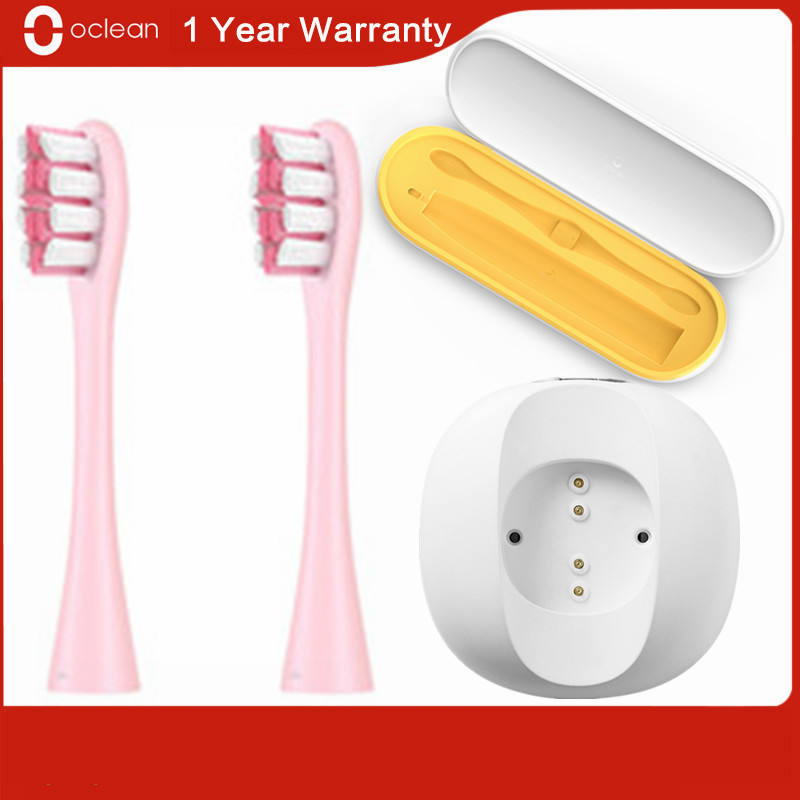 Original oclean caso de viagem caixa 2-em-1 design escova de dentes elétrica base de carregamento pw01 substituição cabeça da escova para oclean x/z1: Ouro / Dourado
