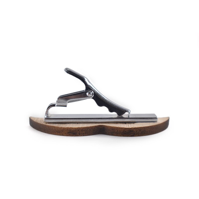 Pince à cravate moustache en bois, tout , , motif de personnalité imprimé, alliage