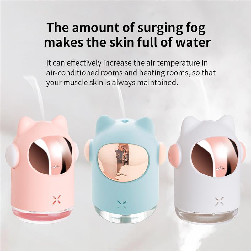 Luftbefeuchter 2W USB 300ml Luftbefeuchter Einstellbar Cartoon Diffusor Mit Bunten Licht