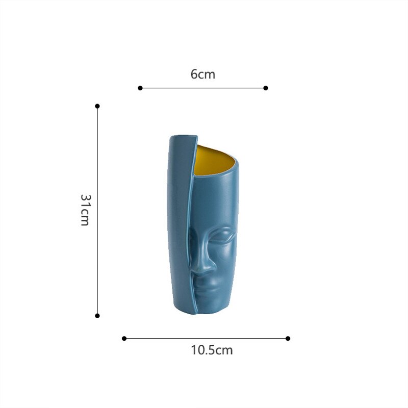Europäische kreative einfache Simulation kunststoff Vase transparent waterper grüNe pflanze getrocknete blume wohnzimmer blume tisch stück: Blau B