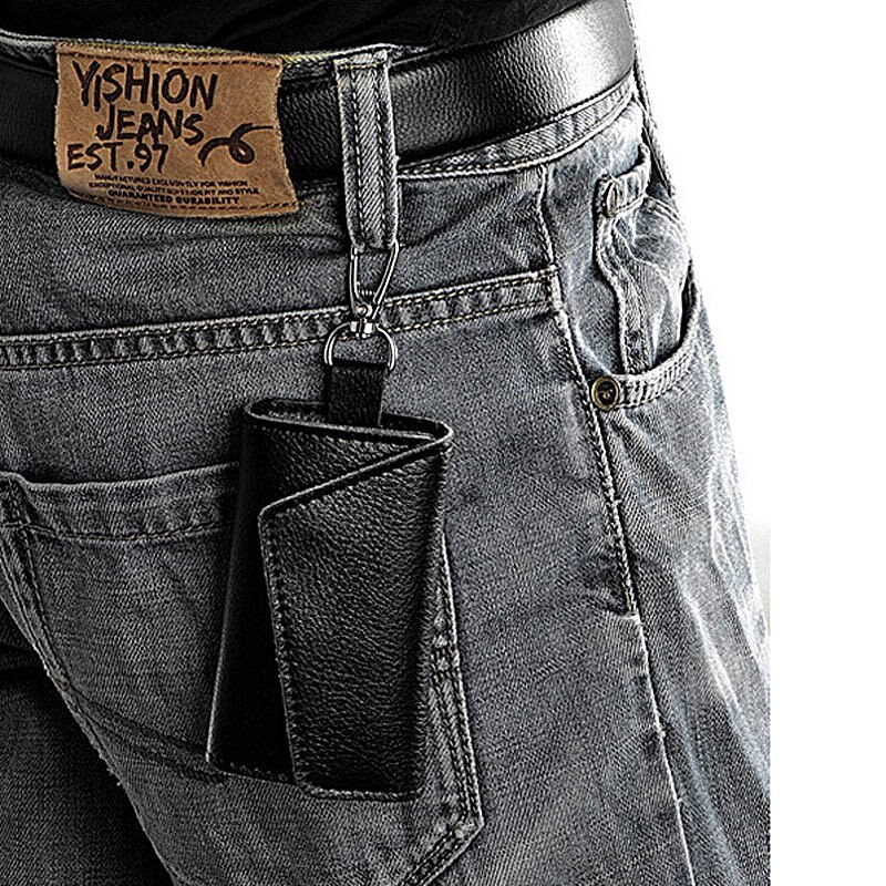 Sleutelhanger mannen vrouwen sleutelhanger organizer etui auto sleutel tas portemonnee huishoudster sleuteletui mini kaarthouder zwart