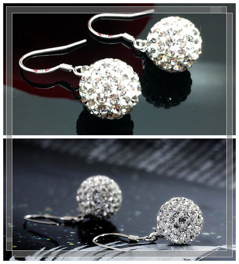 10MM Soft Amoy Full Diamond Ball Ladies Earrings