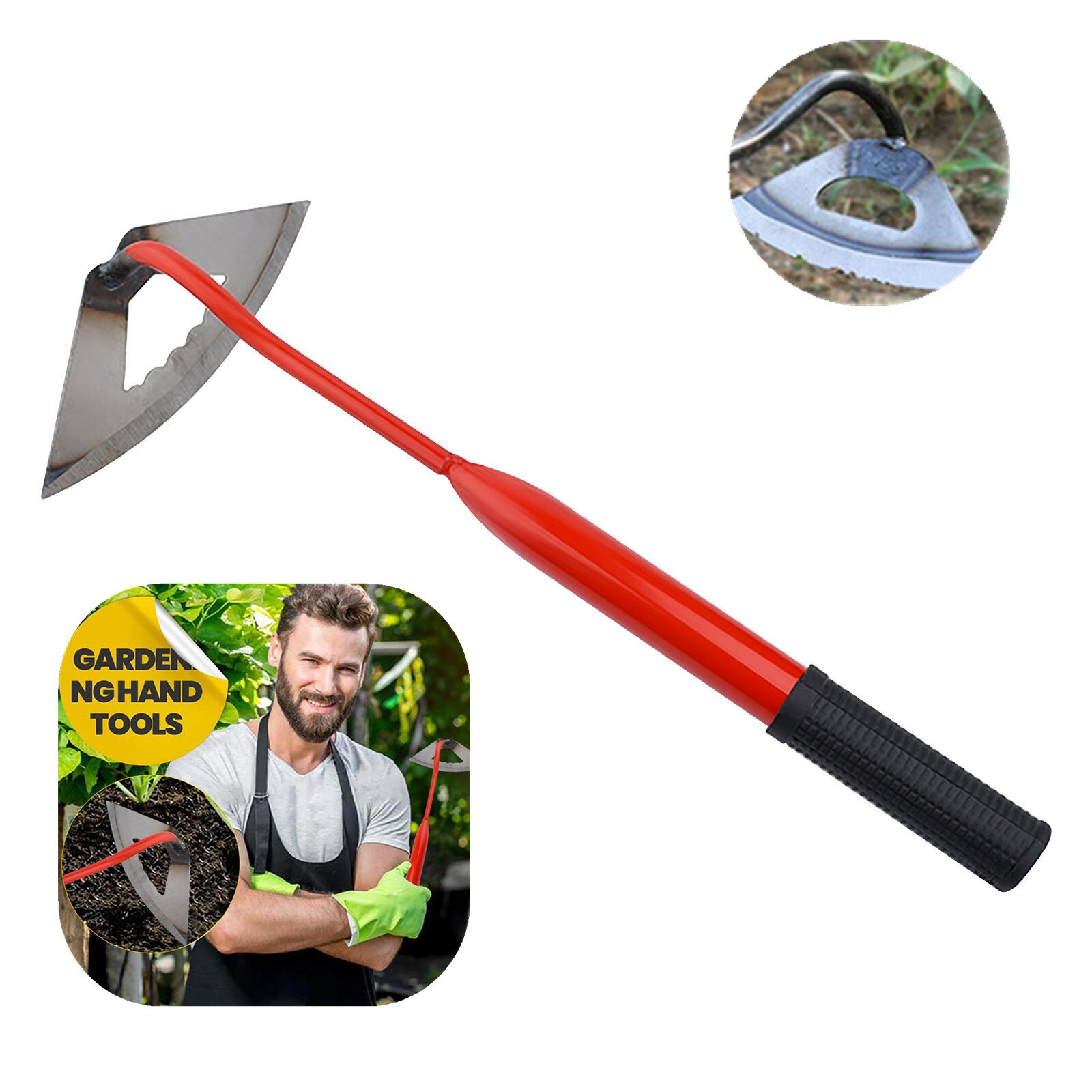 Stainless Steel Farm Hoe Gardening Farm Tool Digging So-il Vegetable Flower Dual-use Hoe Garden Hoe Farmer Tools Accessories