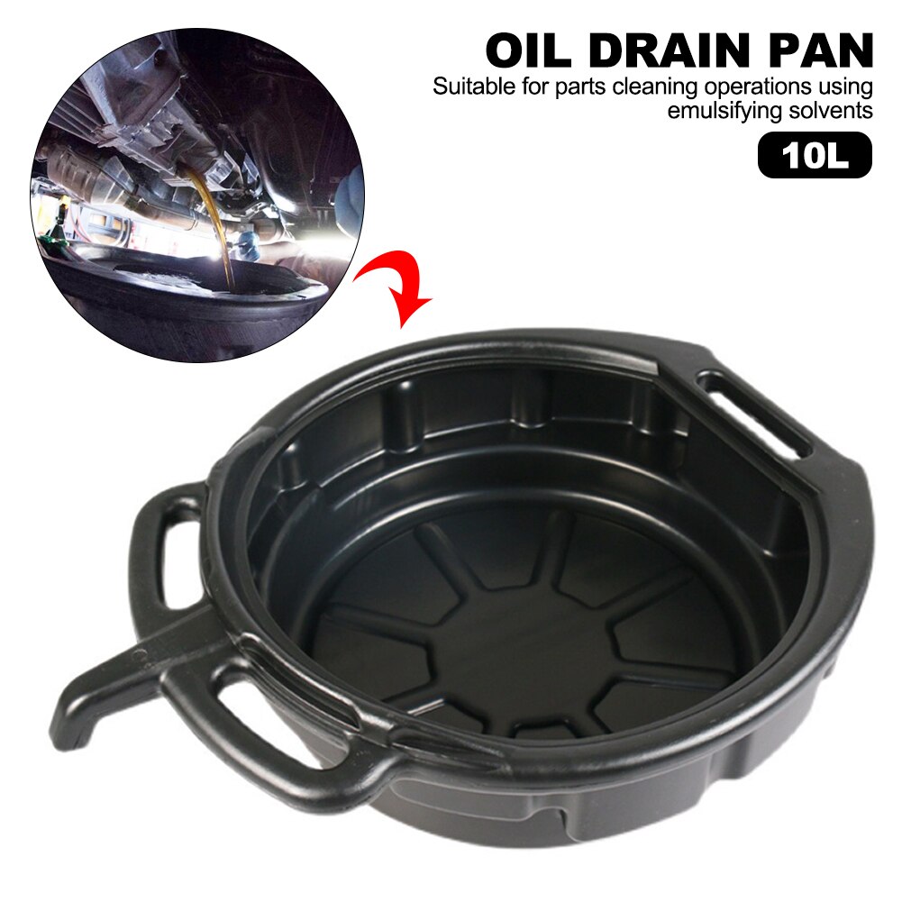 10L Oil Drain Pan Waste Engine Oil Collector Tank with Handle Oil Drip Tray Garage Car Repair Tool for Daily Fuel Oil Change