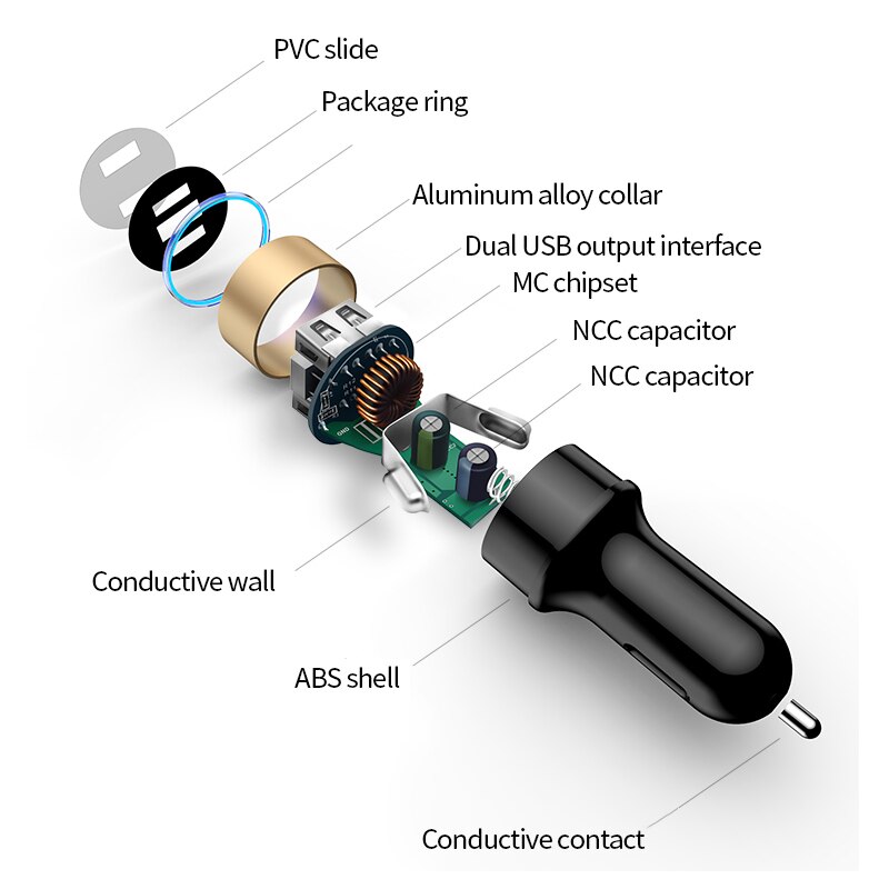 USB Auto Sigarettenaansteker Auto-oplader LED Display Aanstekers Voltmeter Socket Splitter Auto Splitter Auto Charger