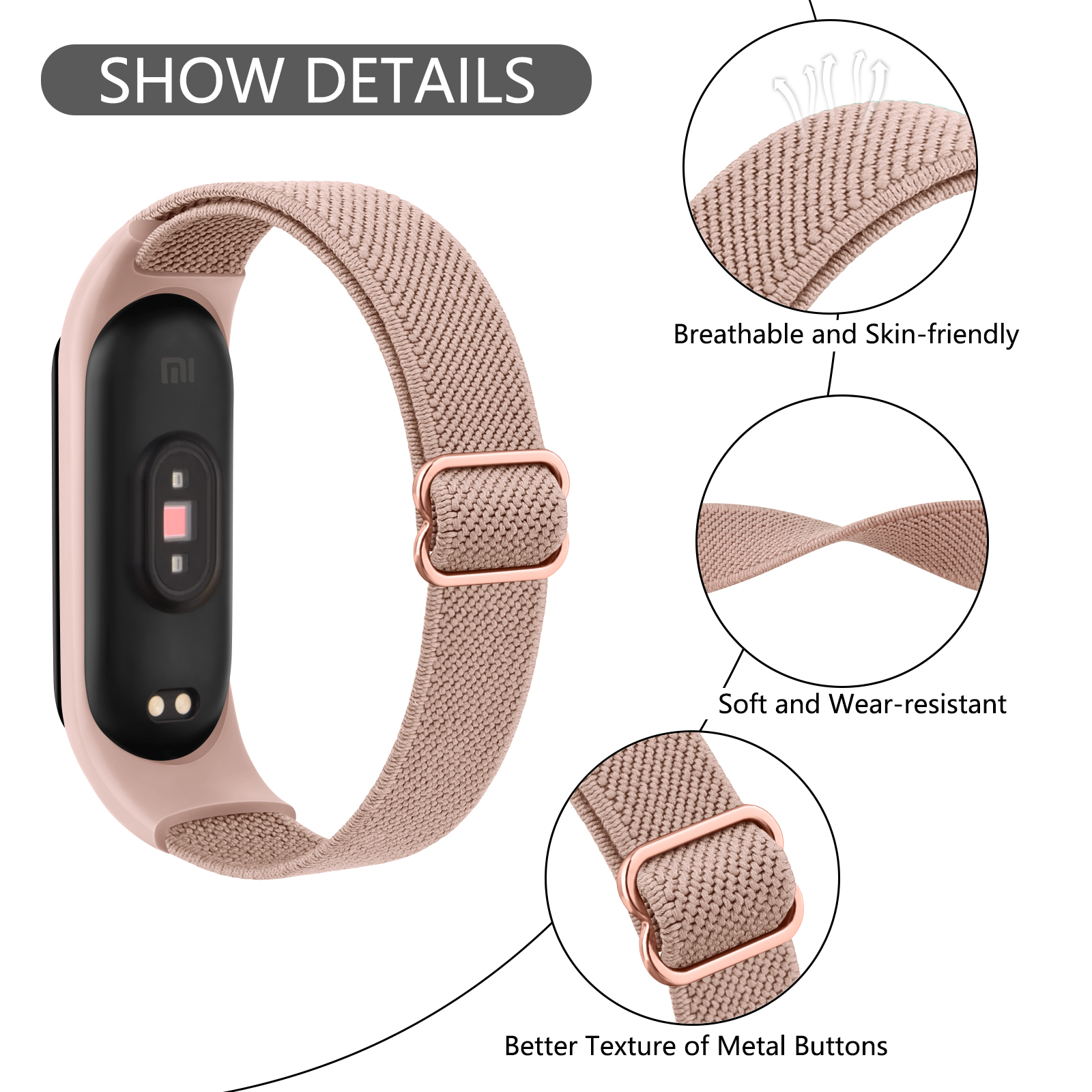 Elastyczny pasek nylonowy do paska Amazfit Band 5 wymiana paska sportowa opaska na nadgarstek pasek do zegarka kompatybilny z bransoletką Amazfit Band 5