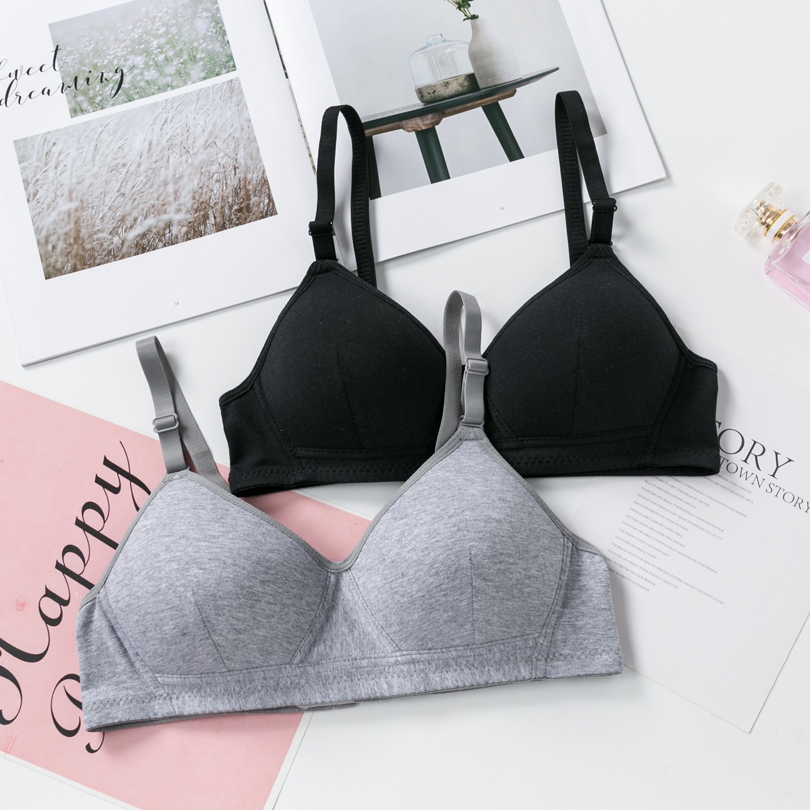 Girl Bra Kids Rackbacks Cotton Training Bra Solid Color Gym Sport Bra with Chest Pad Comfort Adolescente Lingerie