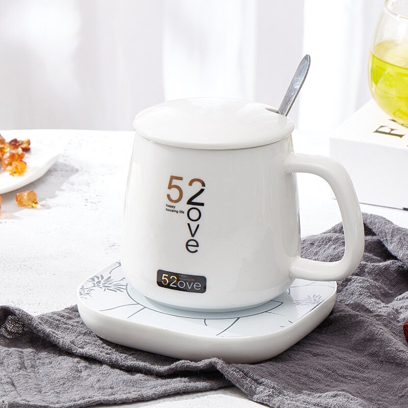 55 graders varm uppvärmningsbana usb automatisk eluppvärmningsunderlägg isoleringsplatta hemmakontor kaffe te mjölk varmare koppmatta: 5