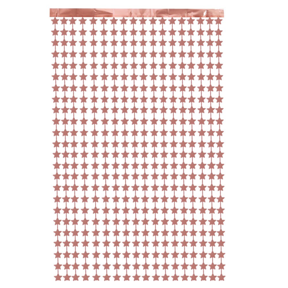 Regengordijn in de vorm van 2m*1m sterren, decoratie voor verjaardagsfeestjes, achtergrond voor bruiloften, gordijnen voor festivals, foto-rekwisieten: Roségoud