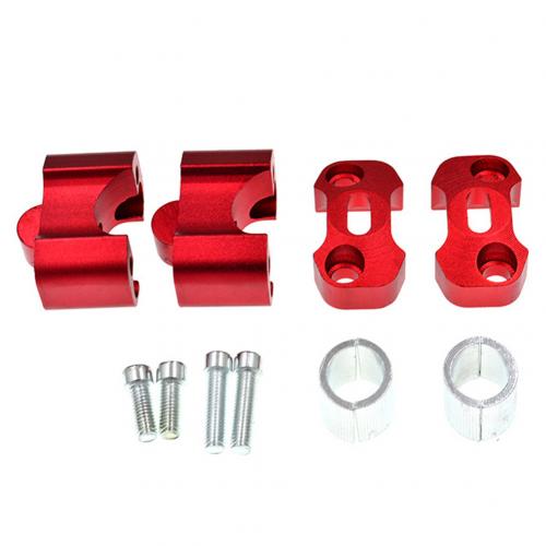 Abrazadera de manillar de motocicleta de aleación de aluminio de 22-28mm, adaptador elevador de extensión, duradero, fácil de instalar, accesorios para motocicleta 1 par: Rojo