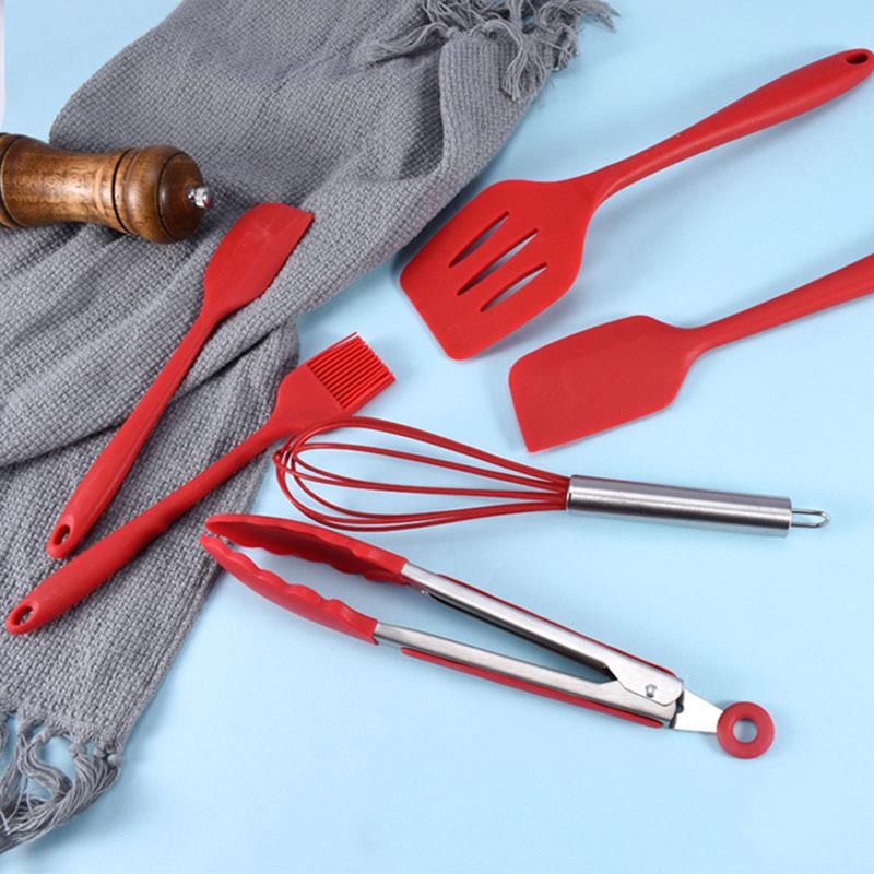 6 unids/set juego de utensilios de cocina resistente al calor de silicona de grado de alimentos utensilio de cocina utensilio para hornear accesorios de utensilios para cocina