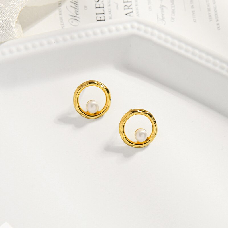 Gold Color Metal sheets Ear Stud Earrings Crystal Chain Tassel Pendant Small Simple Earring Jewelry For Women Factory: e0520