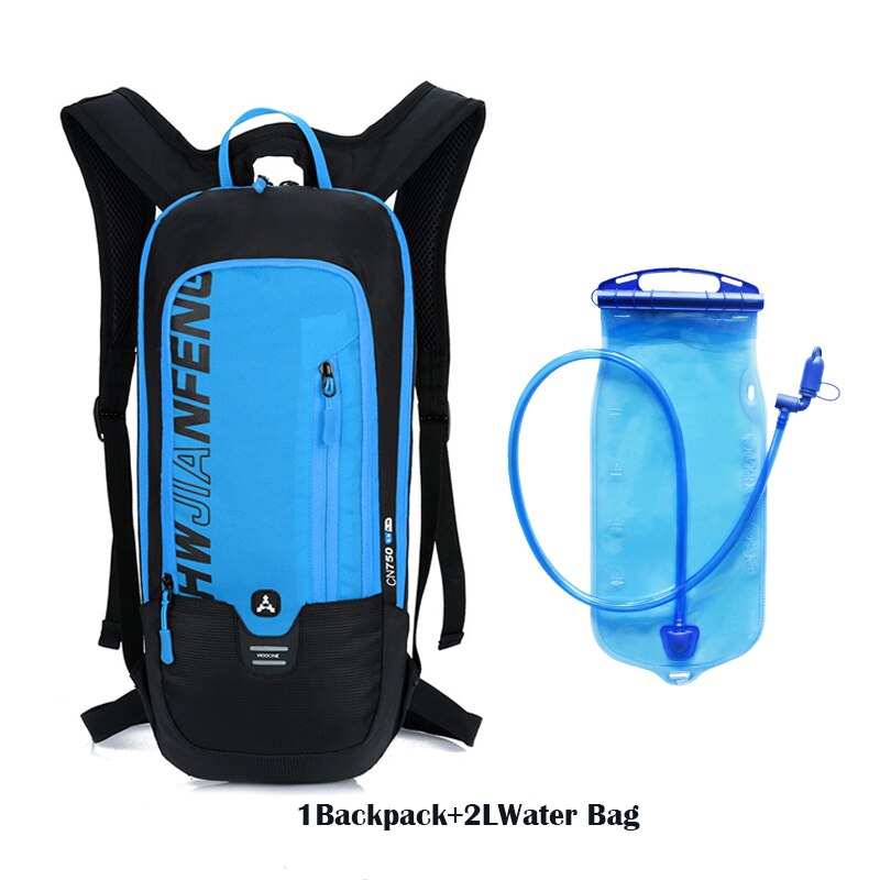 6L Waterproof Outdoor Backpack,Men's Mountain Bike Bicycle Bag,Cycling Hiking Camping Running Hydration Rucksack with Water Bag: BLU with 2LWater Bag