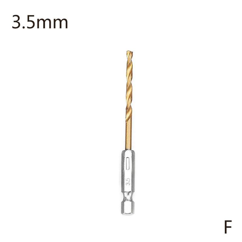 Jeu de forets HSS revêtus de titane, foret hélicoïdal à tige hexagonale de 1/4 "adapté au perçage du bois de 1.5 à 6.5mm: 3.5mm