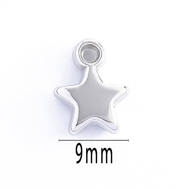 100 pièces 9mm étoile perle breloque or argent plaqué CCB plastique petit pendentif pour bijoux à bricoler soi-même faisant Bracelet collier boucle d'oreille pendentif