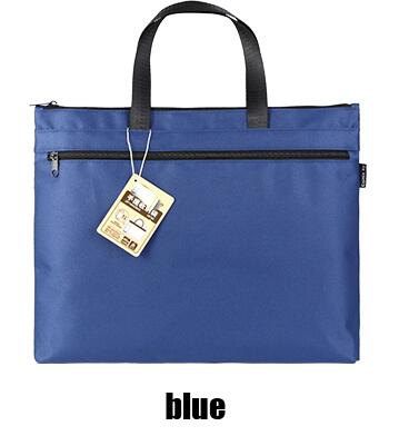 Deli 1pcs Waterproof File Folder Capacity Double Layers Document Holder Zipper File Bag with Handle Waterproof Canvas Handbag