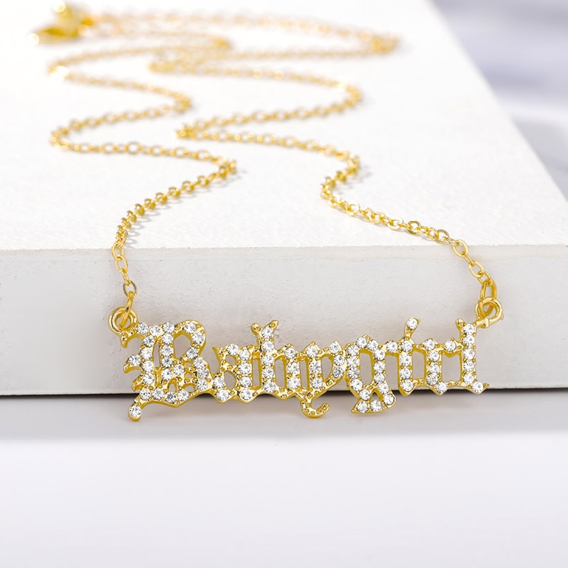 Babygirl halskæde til kvinder mor zirkon bogstav navn initial choker vedhæng halskæder smykker bijoux femme bff