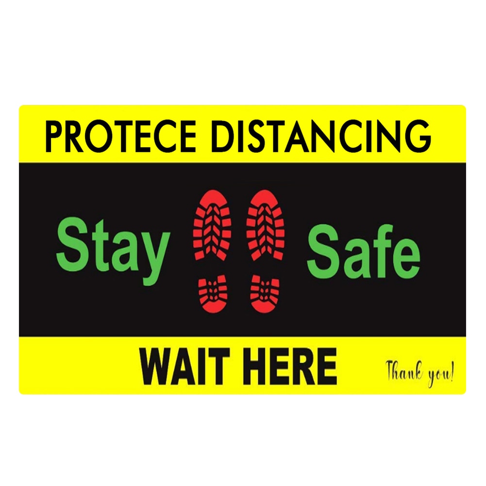 Social Distancing Ground Sticker Indoor Outdoor Floor Sticker Safety Floor Decal Sign for Crowd Control Guidance