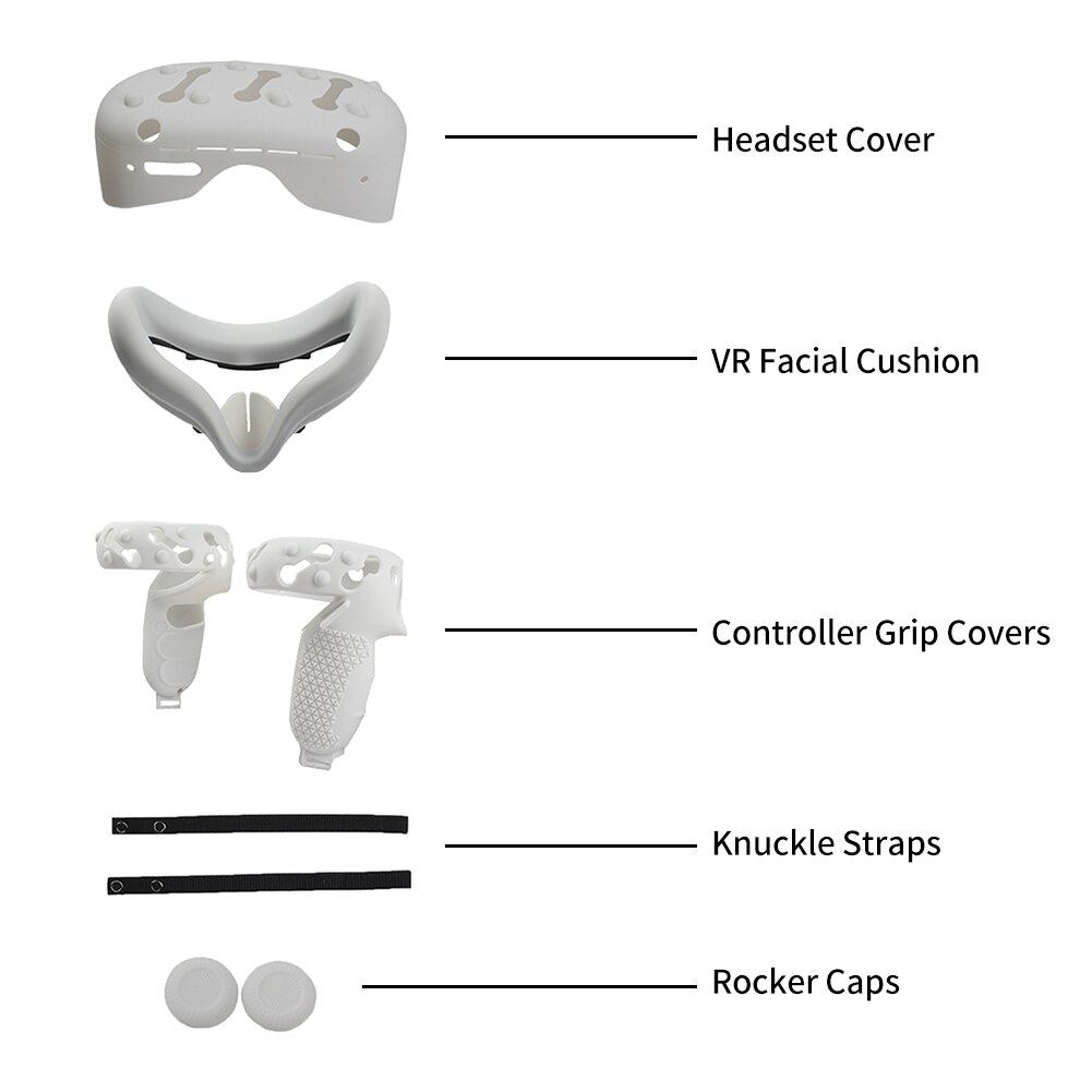 Oculus Quest 2 – housse de protection faciale anti-transpiration, anti-glisse, contrôleur de jeu, anti-lumière, anti-glisse